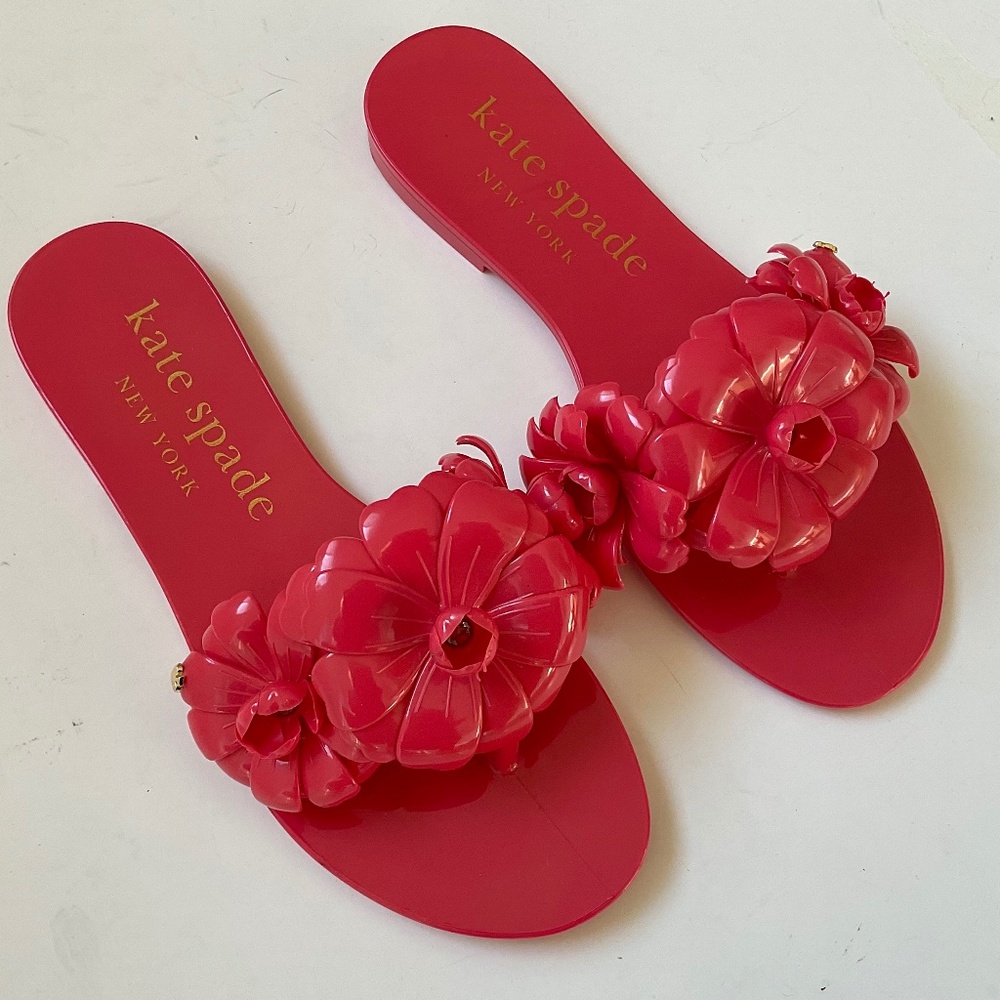 KATE SPADE Jaylee Floral Women's Jelly Sandals Size 7 NEW - Picture 2 of 9